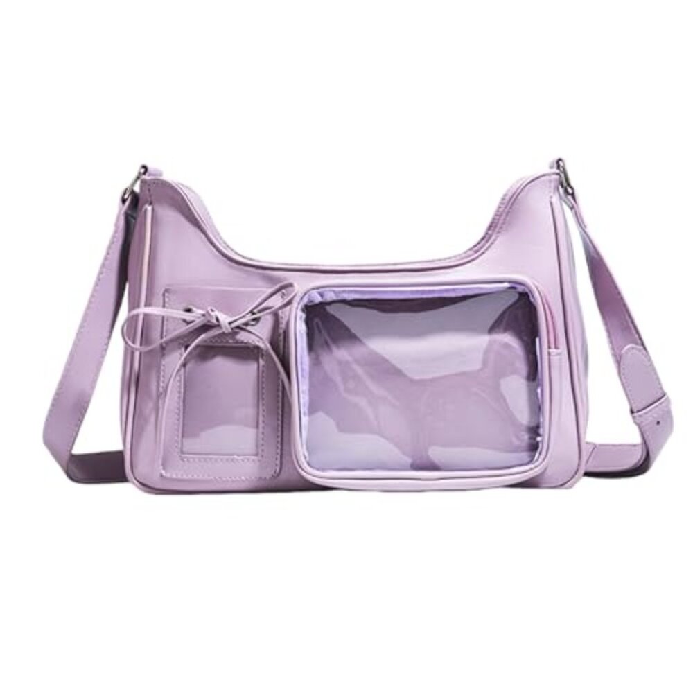 Y2K ita Purse Crossbody Bag Pin Display Handbag Cute Aesthetic JK Lolita Bag for